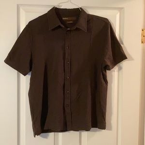 Perry Ellis Men’s Brown Button Up